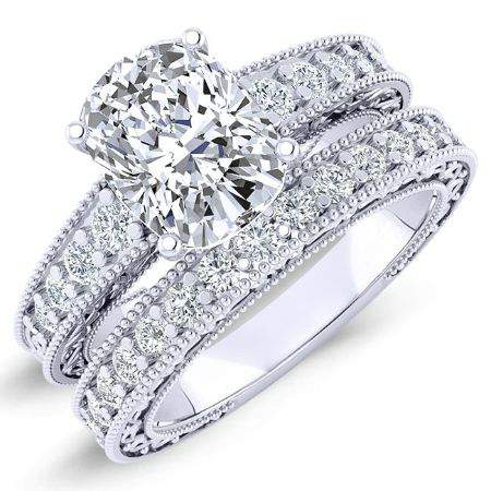 Romy Cushion Moissanite Bridal Set whitegold