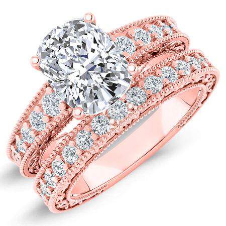 Romy Cushion Moissanite Bridal Set rosegold