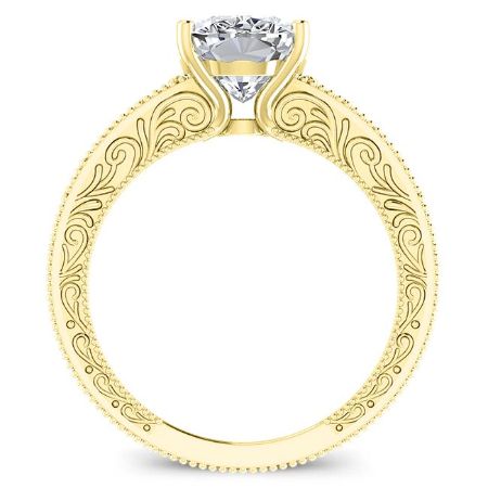 Romy Cushion Moissanite Engagement Ring yellowgold