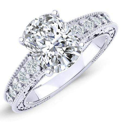 Romy Cushion Moissanite Engagement Ring whitegold