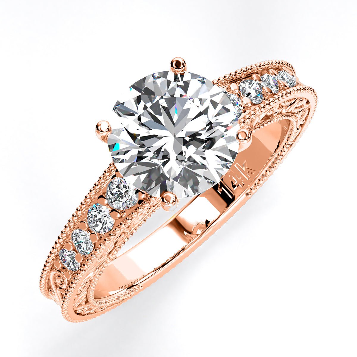 Romy Round Diamond Engagement Ring (Lab Grown Igi Cert) rosegold