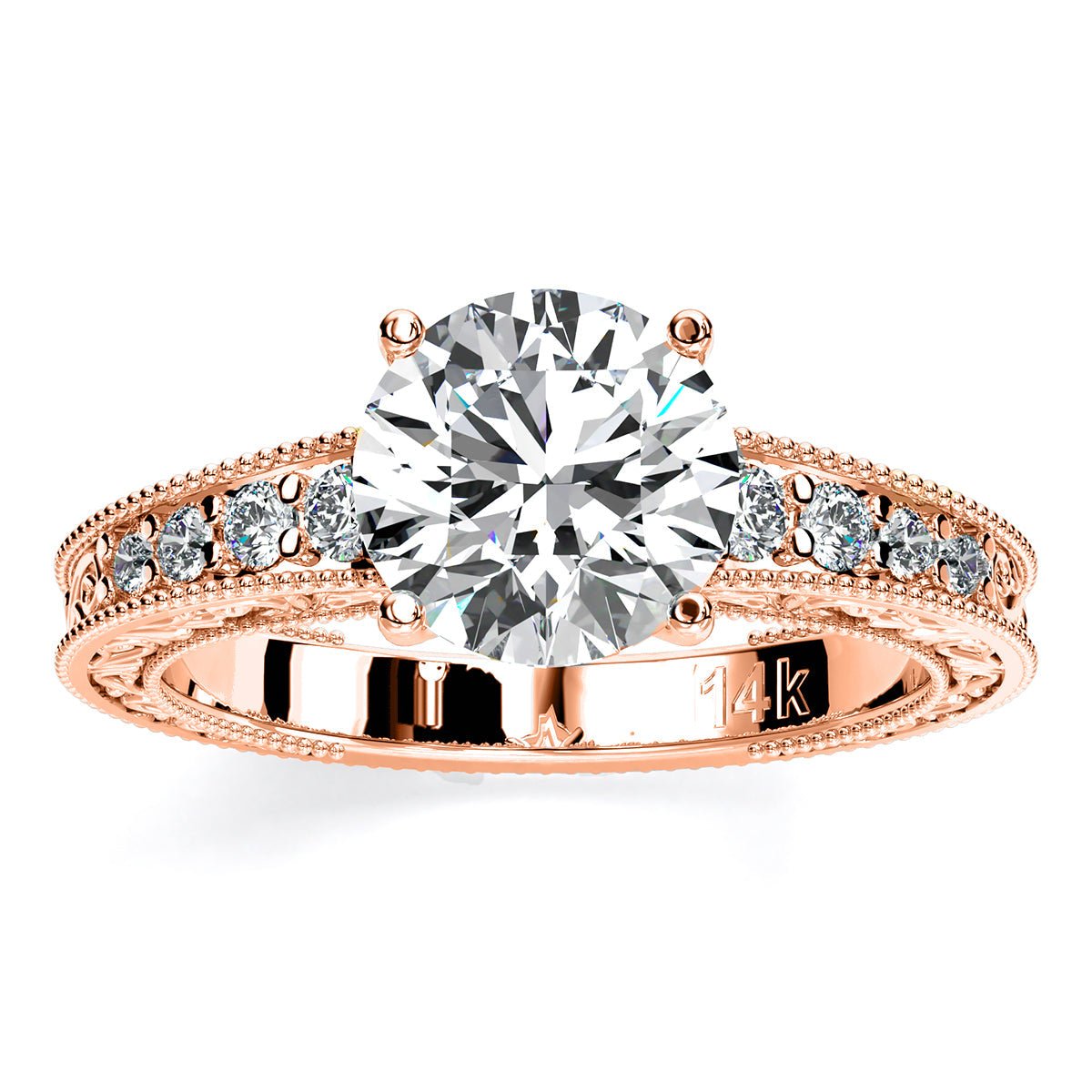 Romy Round Diamond Engagement Ring (Lab Grown Igi Cert) rosegold