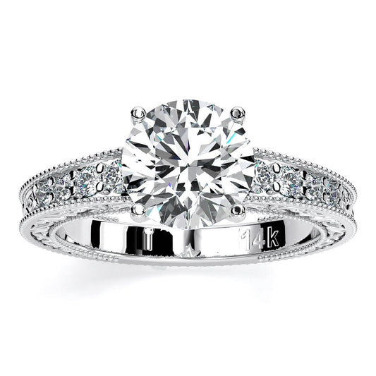 Romy Round Diamond Engagement Ring (Lab Grown Igi Cert) whitegold