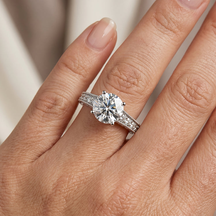 Romy - GIA Natural Round Diamond Engagement Ring