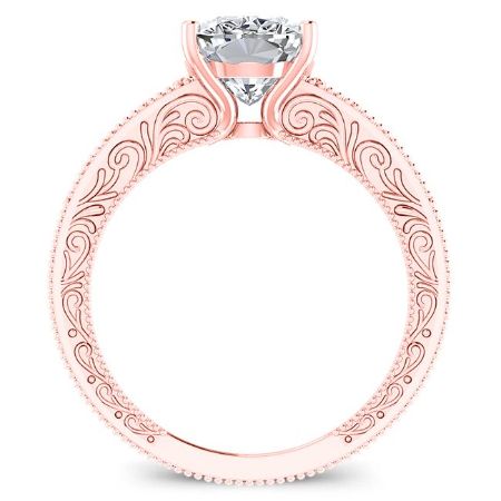 Romy Diamond Matching Band Only (engagement Ring Not Included) For Ring With Cushion Center rosegold