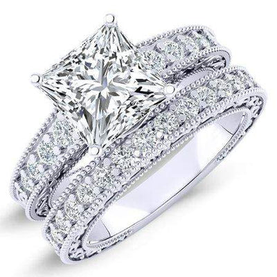 Romy Diamond Matching Band Only (engagement Ring Not Included) For Ring With Princess Center whitegold