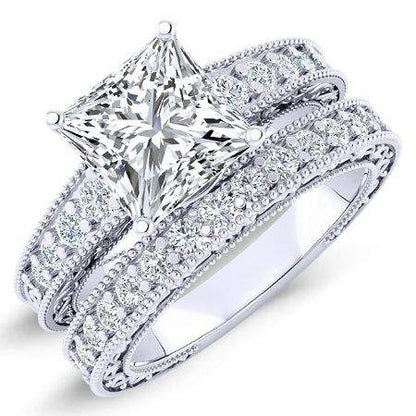 Romy Diamond Matching Band Only (engagement Ring Not Included) For Ring With Princess Center whitegold