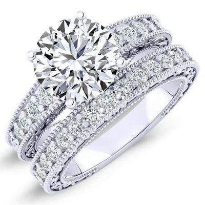 Romy Round Diamond Bridal Set (Lab Grown Igi Cert) whitegold