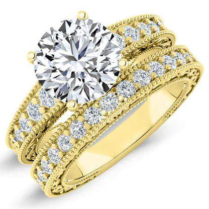 Romy Round Diamond Bridal Set (Lab Grown Igi Cert) yellowgold