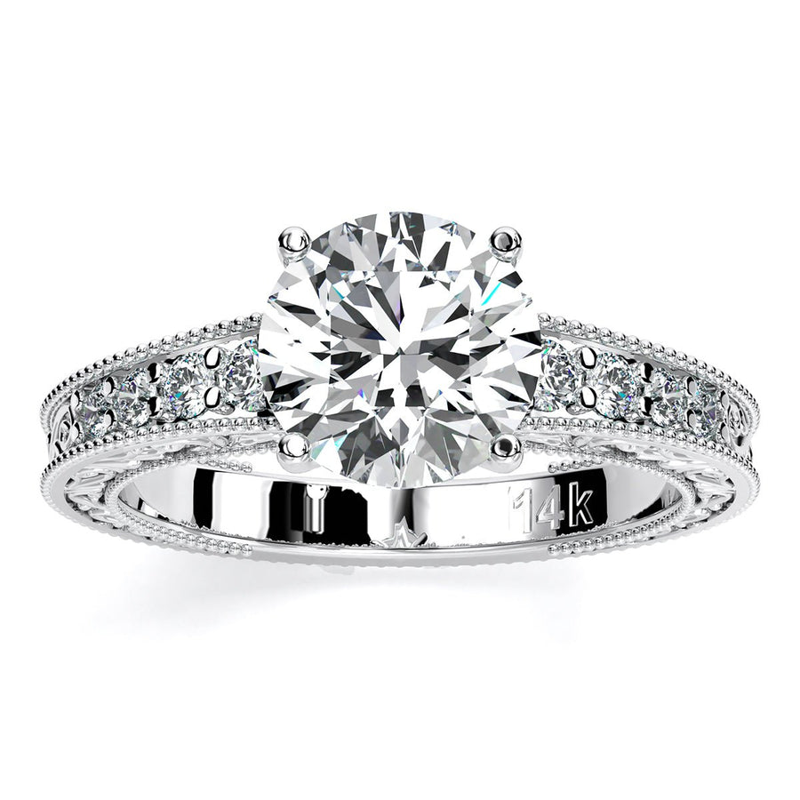 1.00 ct - Romy - Round Moissanite Engagement Ring