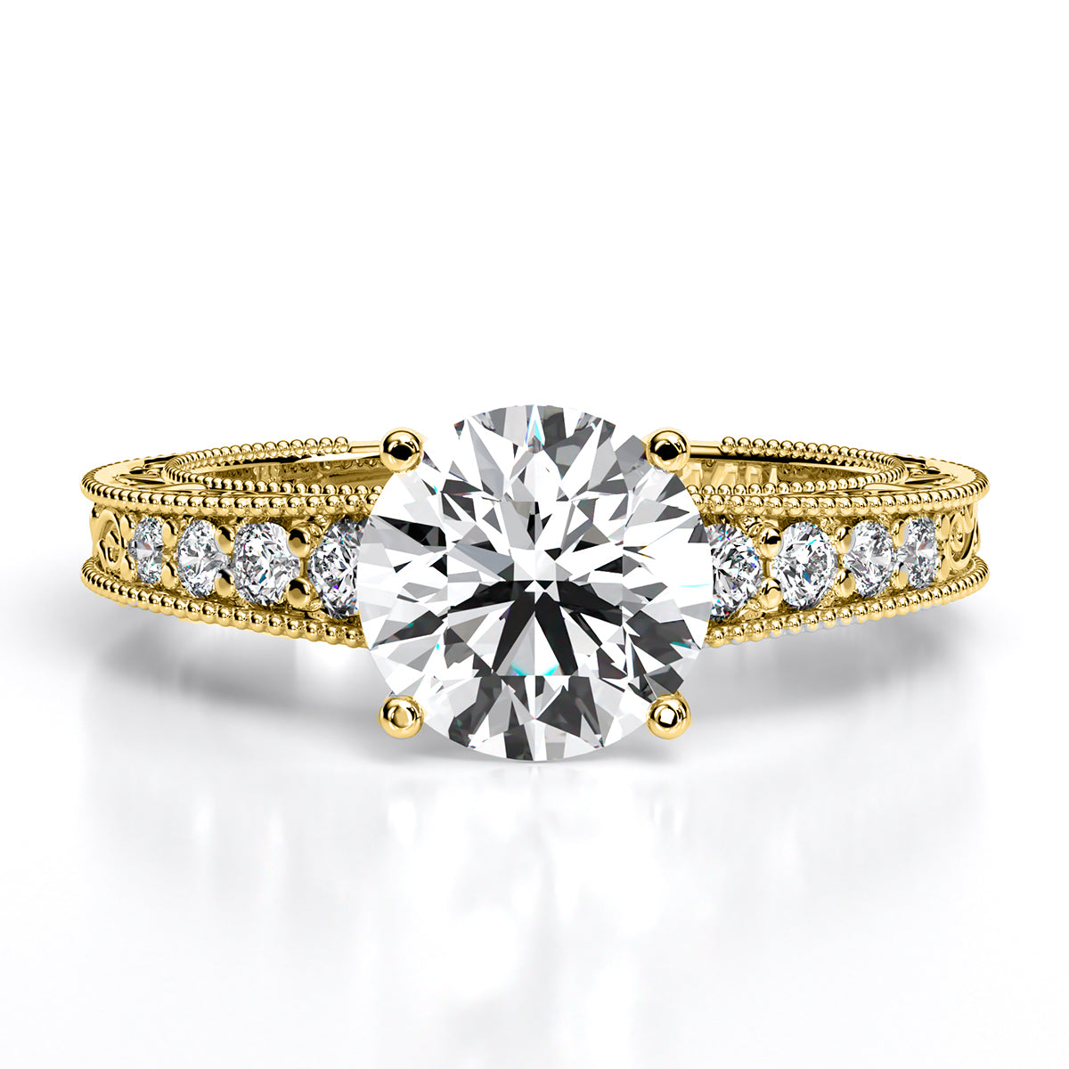 Romy Round Diamond Engagement Ring (Lab Grown Igi Cert) yellowgold