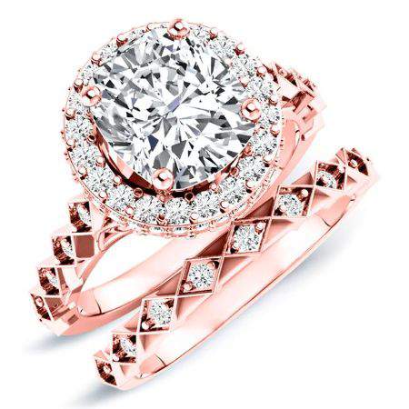 Rosanna Cushion Diamond Bridal Set (Lab Grown Igi Cert) rosegold