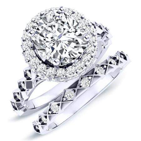 Rosanna Cushion Moissanite Bridal Set whitegold