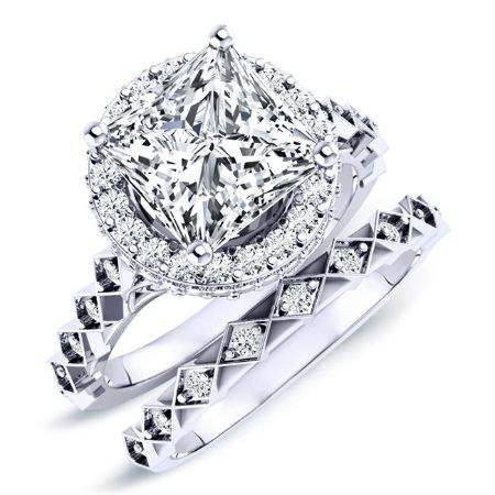 Rosanna Princess Moissanite Bridal Set whitegold