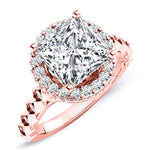 Rosanna Princess Moissanite Engagement Ring rosegold