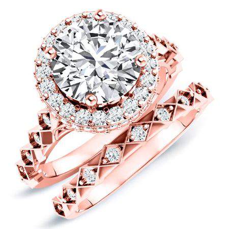 Rosanna Round Diamond Bridal Set (Lab Grown Igi Cert) rosegold