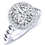 Rosanna Round Moissanite Engagement Ring whitegold