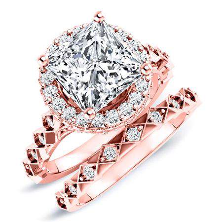 Rosanna Princess Diamond Bridal Set (Lab Grown Igi Cert) rosegold