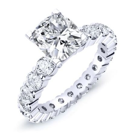 Rose Cushion Moissanite Bridal Set whitegold
