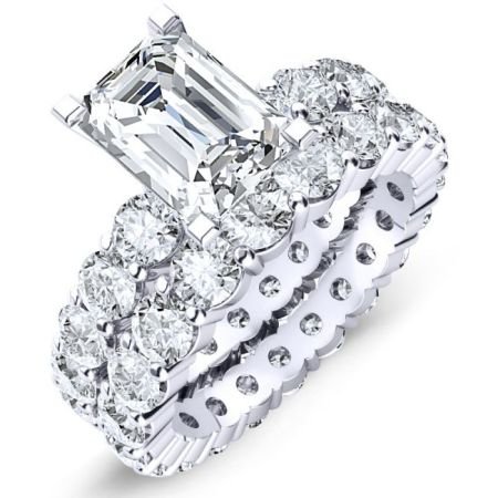 1.00 ct - Rose - Emerald Lab Diamond Bridal Set (IGI Certified)