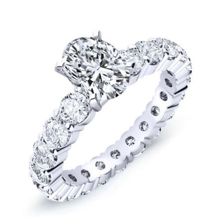 4.00 ct - Rose - Oval Lab Diamond Engagement Ring (IGI Certified)