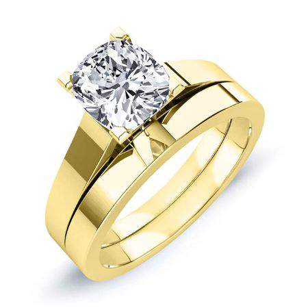 Rosemary Cushion Moissanite Bridal Set yellowgold