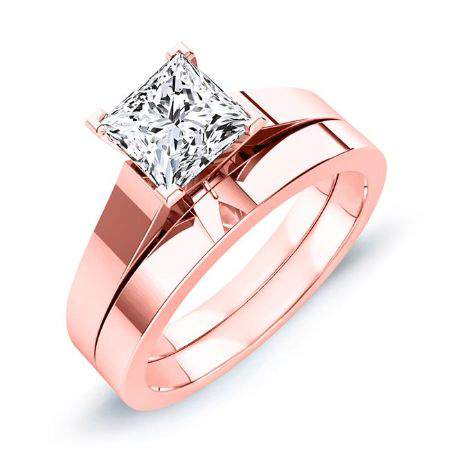 Rosemary Diamond Matching Band Only (engagement Ring Not Included) For Ring With Princess Center rosegold