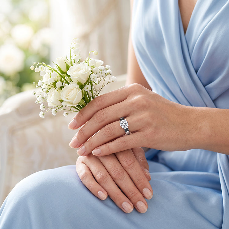 Rosemary - GIA Natural Round Diamond Bridal Set