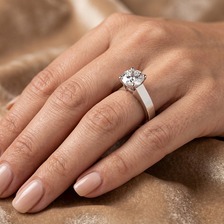 Rosemary - GIA Natural Round Diamond Bridal Set