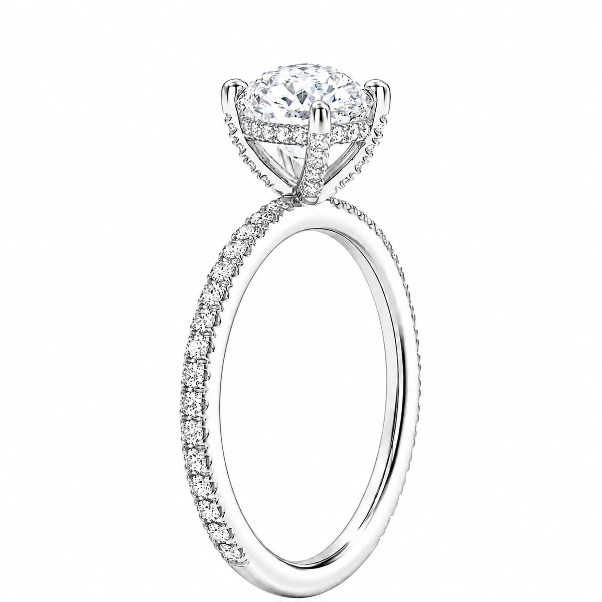 Hidden Halo Engagement Ring - Lab Radiant