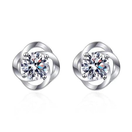 Rowan Moissanite Earrings whitegold