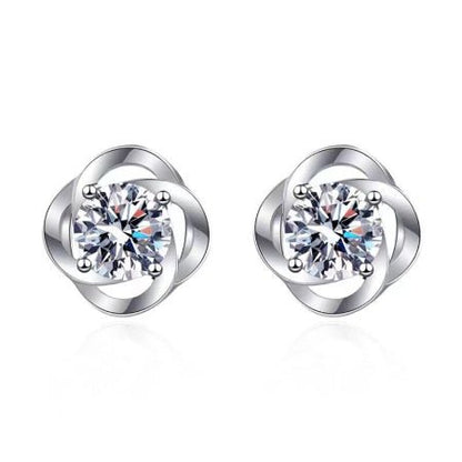 Rowan Moissanite Earrings whitegold