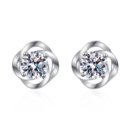 Rowan Moissanite Earrings whitegold