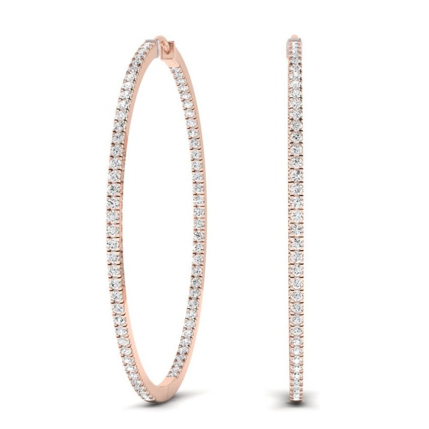 Rue Round Cut Diamond Halo Earrings (Clarity Enhanced) rosegold