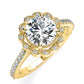 Ruellia Round Moissanite Engagement Ring yellowgold