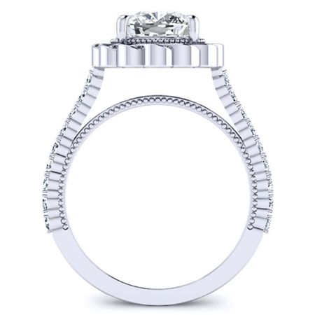 Ruellia Cushion Moissanite Engagement Ring whitegold