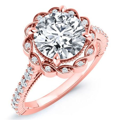 Ruellia Round Diamond Bridal Set (Lab Grown Igi Cert) rosegold