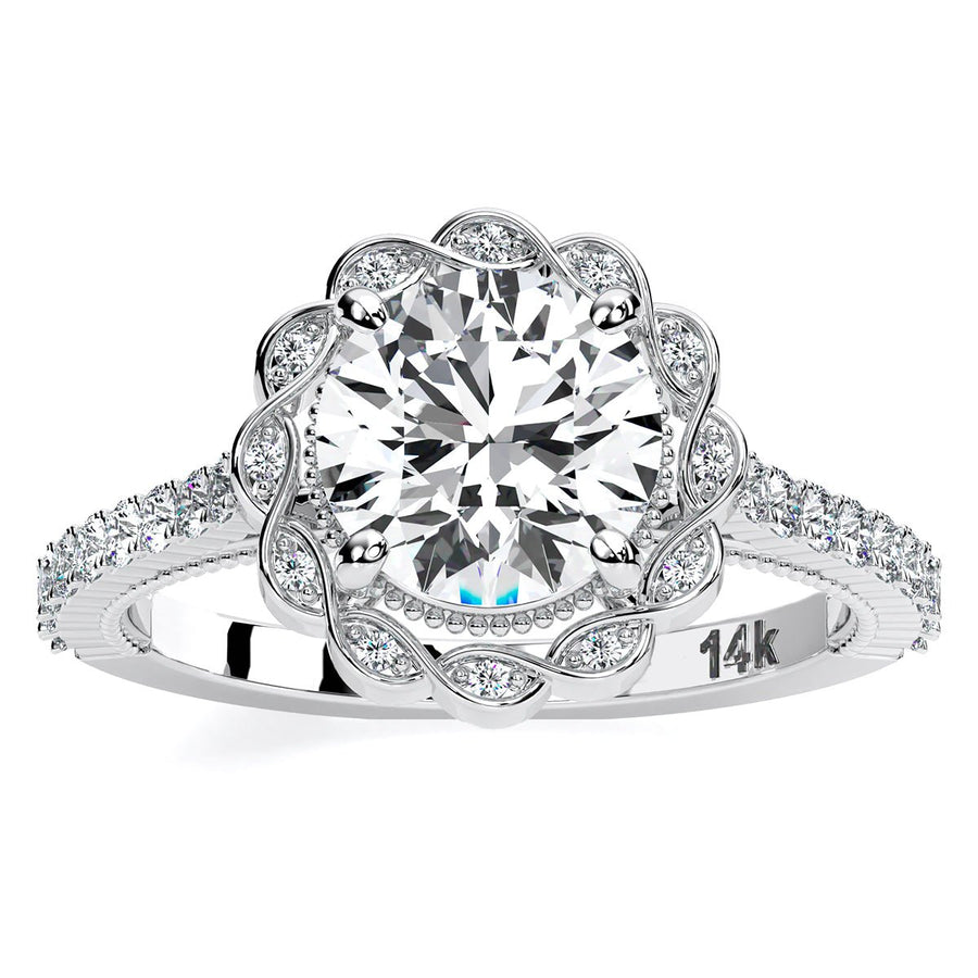 5.00 ct - Ruellia - Round Lab Diamond Engagement Ring (IGI Certified)