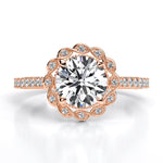 Ruellia Round Moissanite Engagement Ring rosegold
