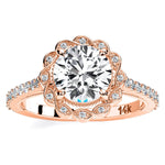 Ruellia Round Moissanite Engagement Ring rosegold
