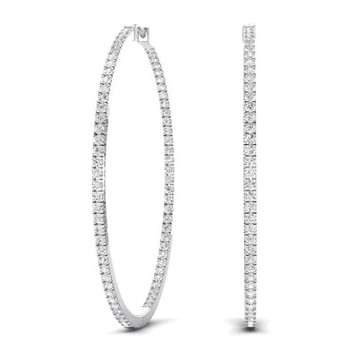 Sage Diamond Hoop Earrings whitegold