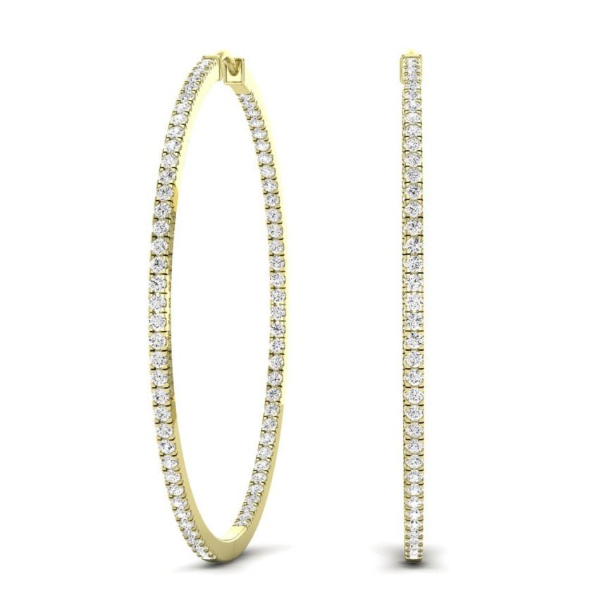 Sage Diamond Hoop Earrings yellowgold