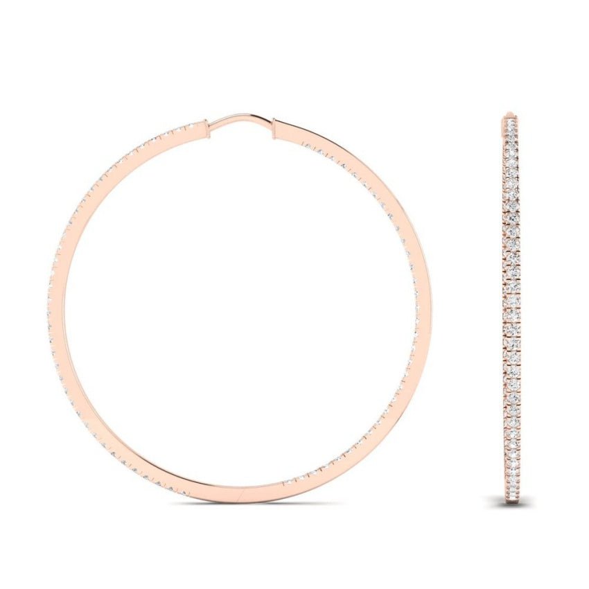 Sage Moissanite Hoop Earrings rosegold