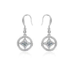 Sally Round Pearl & Diamond Dangling Earrings (Clarity Enhanced) whitegold