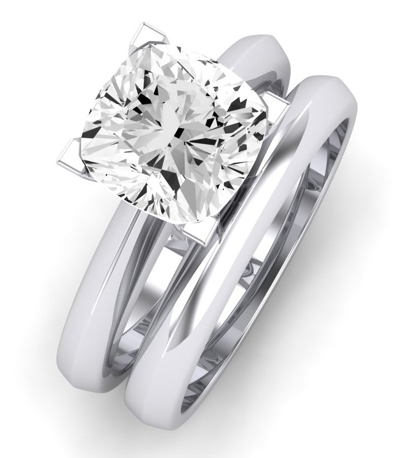 Senna Diamond Matching Band Only (does Not Include Engagement Ring) For Ring With Cushion Center whitegold