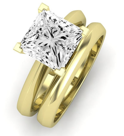 Senna Diamond Matching Band Only (does Not Include Engagement Ring) For Ring With Princess Center yellowgold