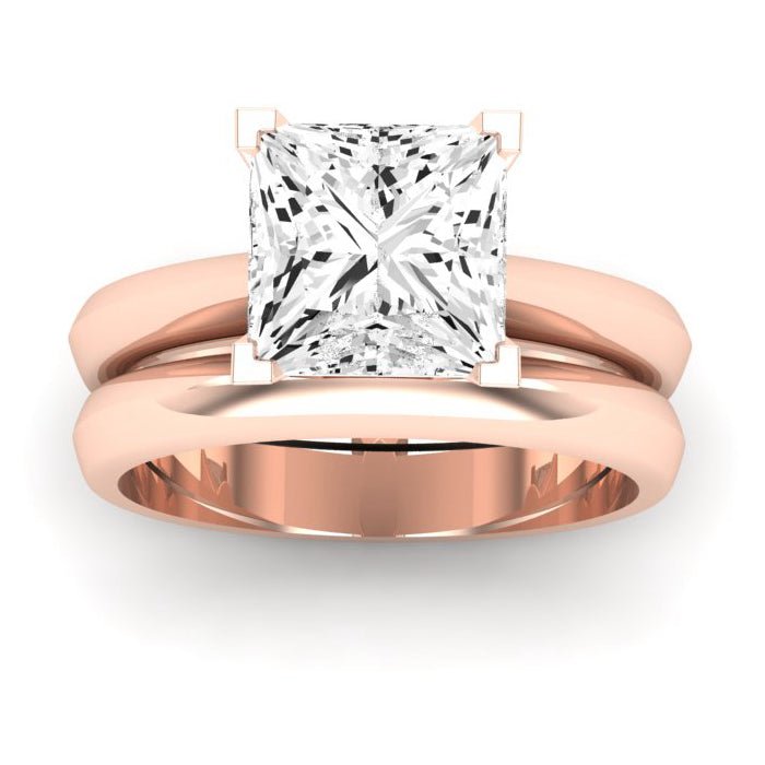 Senna Diamond Matching Band Only (does Not Include Engagement Ring) For Ring With Princess Center rosegold