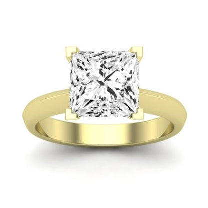 Senna Diamond Matching Band Only (does Not Include Engagement Ring) For Ring With Princess Center yellowgold