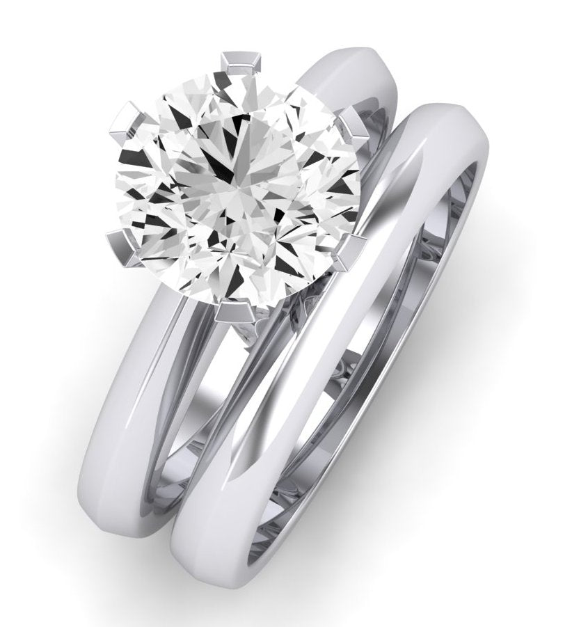 Senna Diamond Matching Band Only (does Not Include Engagement Ring) For Ring With Round Center whitegold