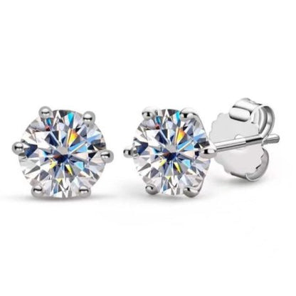 Senna Round Diamond Earrings (Clarity Enhanced) whitegold